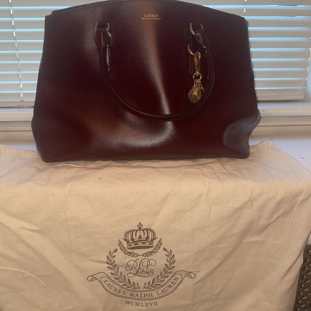 Lauren by Ralph Lauren Maroon mid size handheld bag